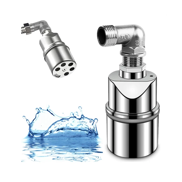 Aladeno Vanne à Flotteur Acier Inoxydable 304 - Contrôle Automatique Niveau Eau 3/4" - 2 Pièces