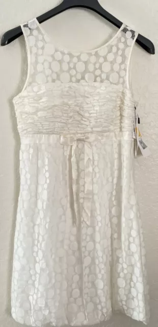 NWT Sue Wong Womens Dress Size 12 White Lace Cotton Blend Formal Party Cocktail