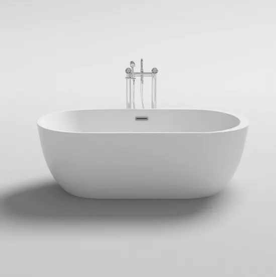 Vasca freestanding bianca 170x80x58 cm vasca da bagno centro stanza moderna |rt