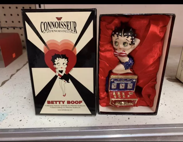 Collectible Betty Boop Trinket Figurine Storage Box Figure Ceramic Statue Decor