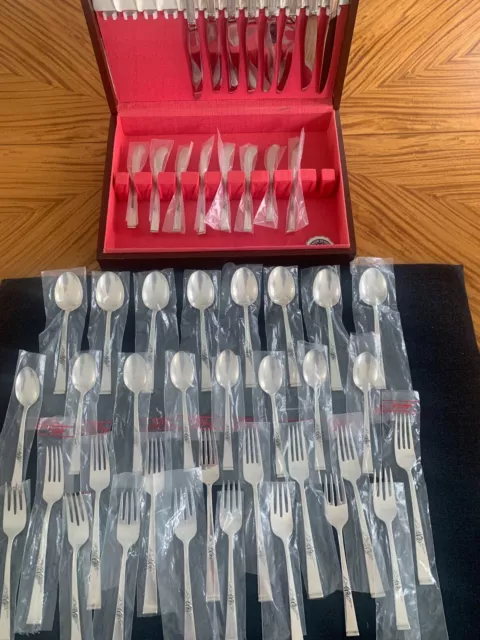 Lovely 48 Piece Reed And Barton Classic Rose Sterling Silver Flatware Set For 8