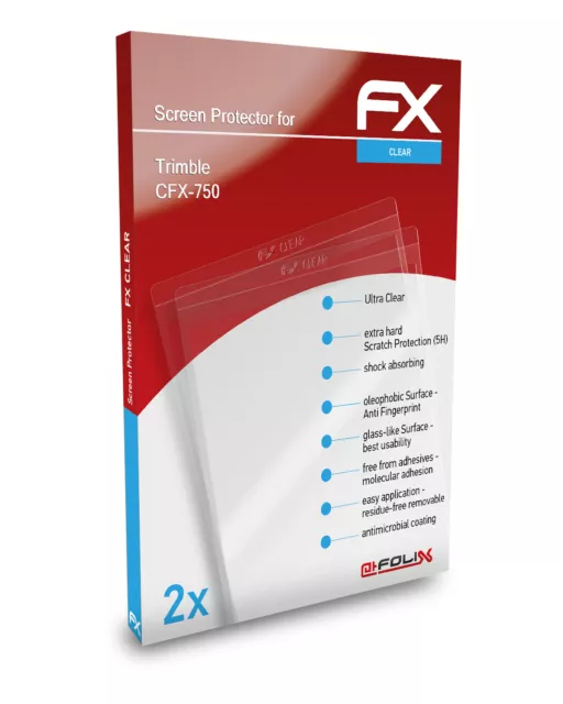 atFoliX 2x Pellicola Protettiva per Trimble CFX-750 chiaro