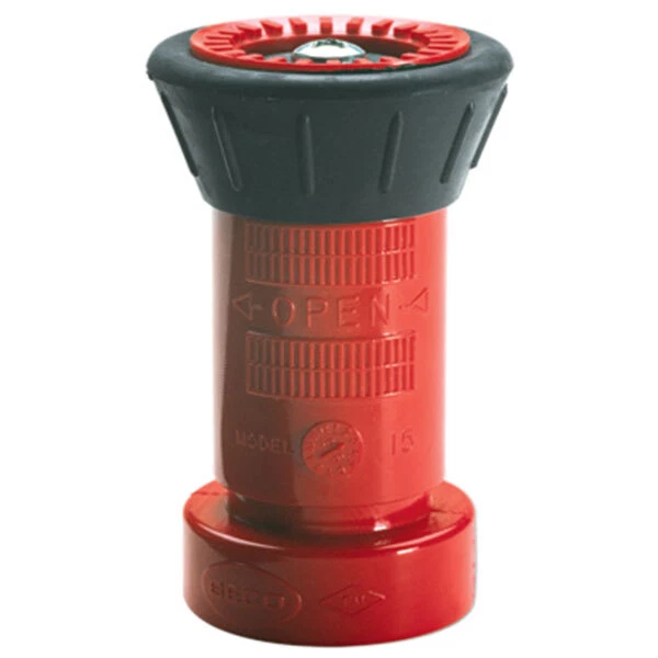 Adjustable Polycarbonate Fire Hose Nozzle, 1 1/2" NST, Fog/Stream/Shutoff, 78