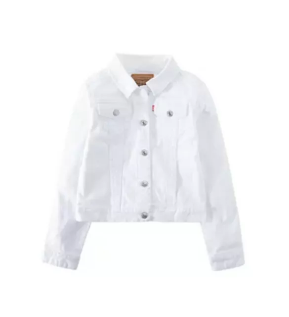 Levis Toddler 3T Girls Denim Trucker Jacket White NEW NWT