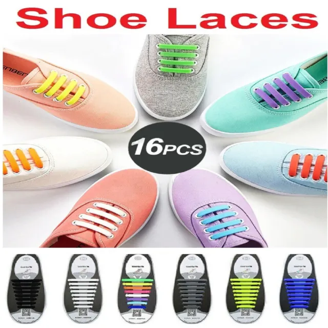 Easy Lazy No Tie Elastic Silicone Shoe Laces Cool Shoelaces Unisex Adults & Kids