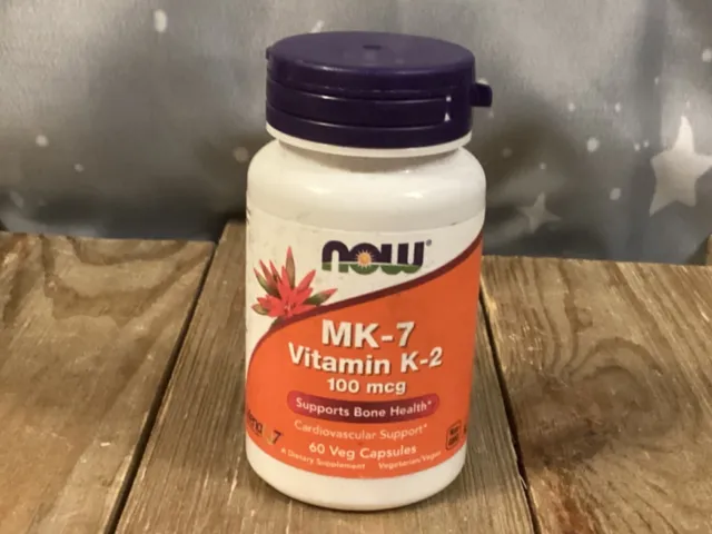 NOW FOODS MK-7 Vitamin K-2 100 mcg - 60 Veg Capsules~*Exp 02/2025*