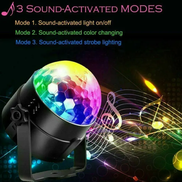 Luces de fiesta disco estroboscópica LED DJ bola bombilla activada por...