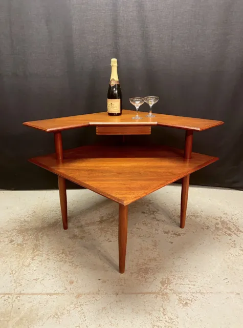 Teak Vintage Lamp Table Danish Corner Coffee Table Retro Mid Century