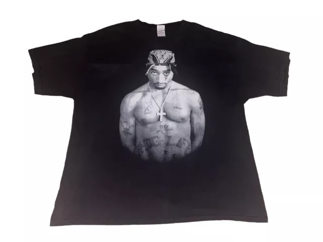 VTG 90s Tupac Shakur Memory of 2Pac Thug Life Rap Tee Hip Hop T Shirt Large 2XL