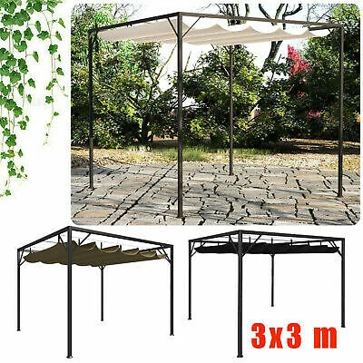 Grillpavillon BBQ Gartenpavillon mit Ausziehbarem Dach Garten Pavillon 3x3m