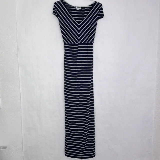 Motherhood maternity maxi dress striped size medium