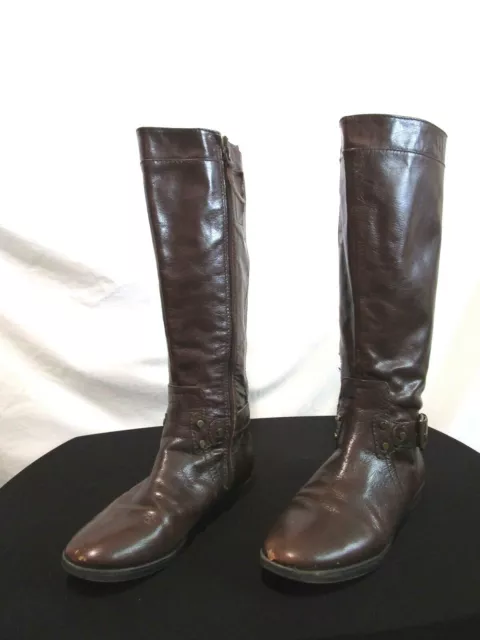 Nine West Truthe Brown Leather Knee High Riding Boots Women Size 6 M 3