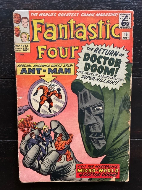 Fantastic Four #16. Marvel Silver Age Comic. Ant-Man. Doctor Doom. Wasp. Key