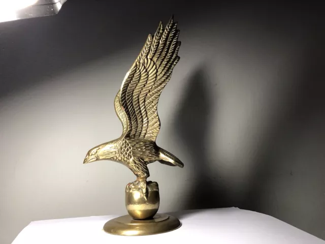 Vintage Brass Eagle - Solid Brass Statue Figurine, Majestic Bird