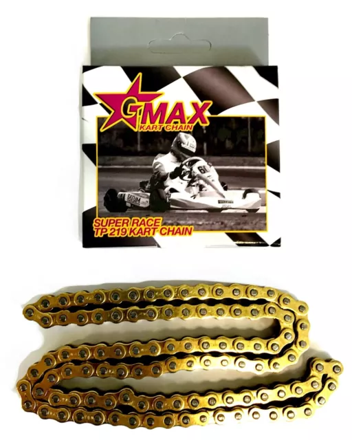 98 Link GMax Kart Chain - Gold  - TKM Rotax Pro Kart Tony Kart Cadet X30 -