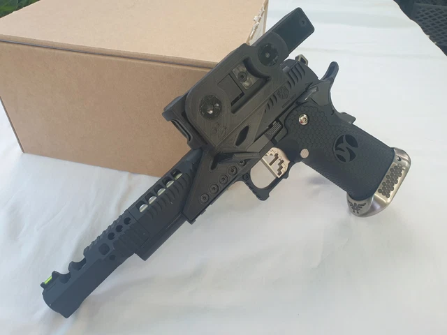 IPSC style Airsoft Hi-Capa C-More sight 90 degree mount + gas pedal
