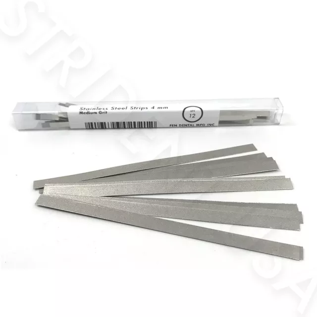 Dental Polishing Strips Stainless Steel 4 MM  Medium Grit 12 / BOX