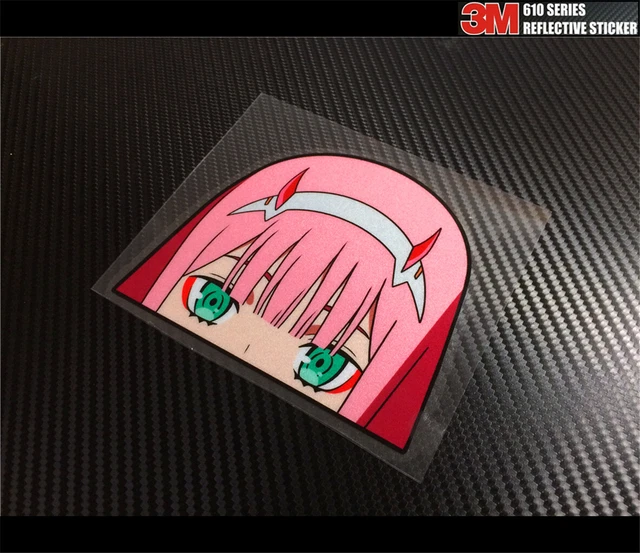 REFLECTIVE DARLING IN the Franxx Zero Two Senpai Peeking Anime JDM ...