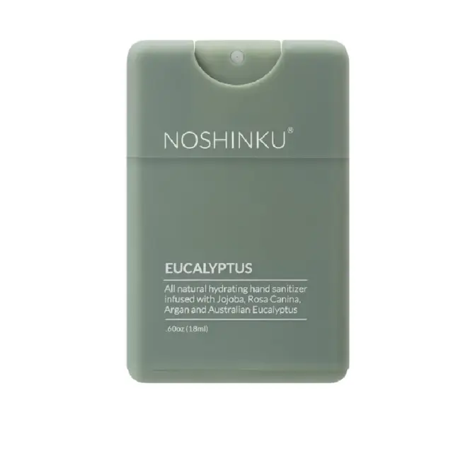 Desinfectante de manos de bolsillo recargable Noshinku - eucalipto 0,6 oz - juego de 3
