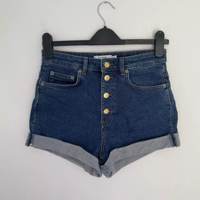 & Other Stories Jean Shorts UK 10 Blue Denim Pockets Turn Up Hem Pants