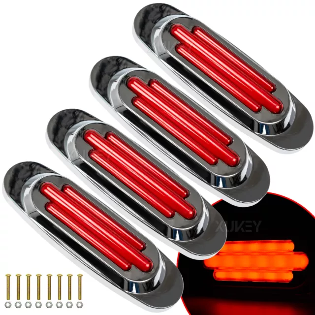 4X 12 24 V LED Truck Lights Red Marker Light Side Rear Outline Trailer Clearance