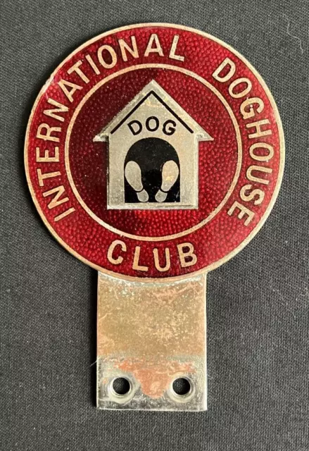 International Doghouse Club F1 Drivers Vintage Radiator Enamel Car Badge Emblem