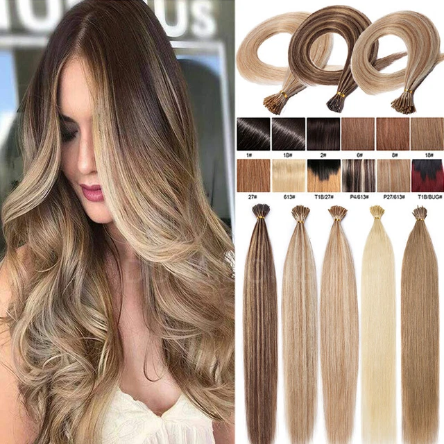 CLEARANCE Stick I Tip 100% Human Remy Hair Extensions Keratin Tip Beads Color 1G