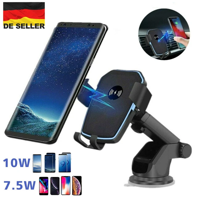 Qi Auto Wireless Charger Handy Halterung Induktions Ladegerät Clamping KFZ 10W