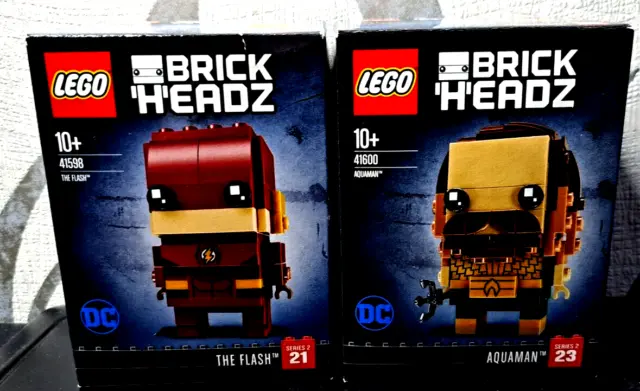 Lego Brick Headz DC Justice League 41598 The Flash + 41600 Aquaman - NEU
