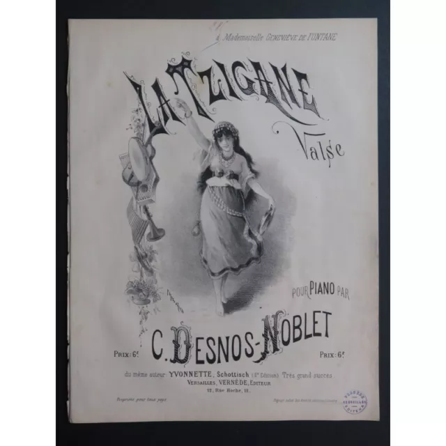 DESNOS-NOBLET C. La Tzigane Piano XIXe siècle 2