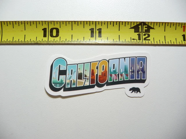 California Letters Tourist Sites Bear Decal Sticker Pride State