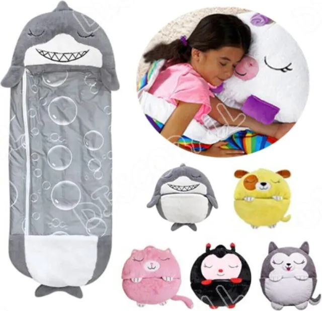 S/M/L 180CM Kids Sleeping Bags Children Plush Pillow Blanket Warm Sleep Camping
