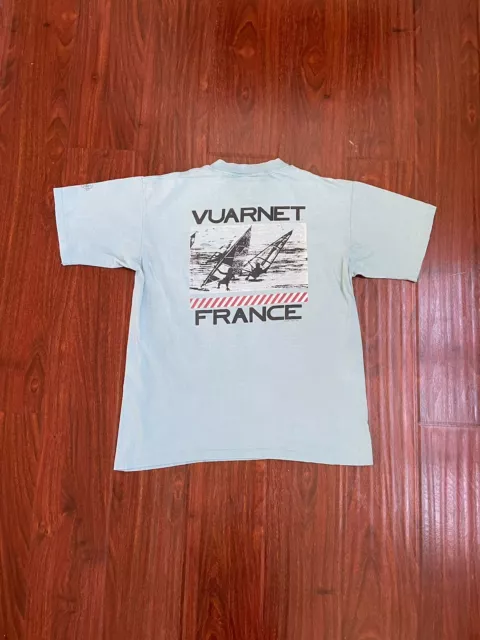 Vintage 80s Vuarnet T-Shirt Size XL France 1988 Sunglasses Windsurf Surf