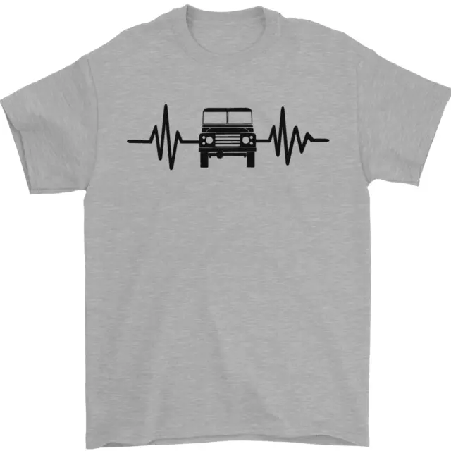 T-shirt da uomo 4x4 Heart Beat Pulse Off Roading 100% cotone