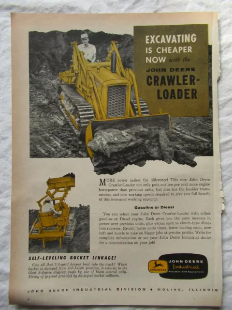 1959 Print AD John Deere Crawler Loader 11X8"