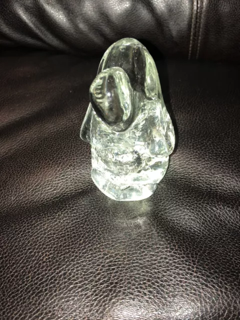 Dog Glass PAPERWEIGHT Hound Controlled Bubble TOWLE Leonard 4.25" Clear