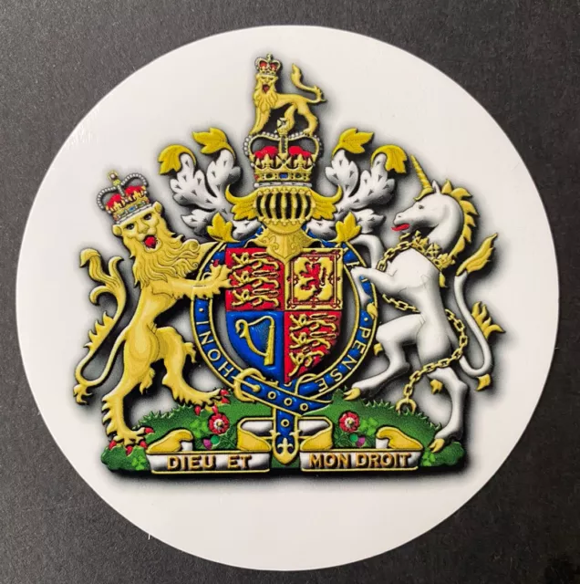 KING CHARLES III CORONATION OFFICIAL ROYAL COAT OF ARMS GLOsSY VINYL