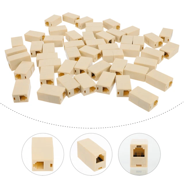 50 PCS Telefonanschluss Anpasser Ethernet-Anschlüsse Adapter