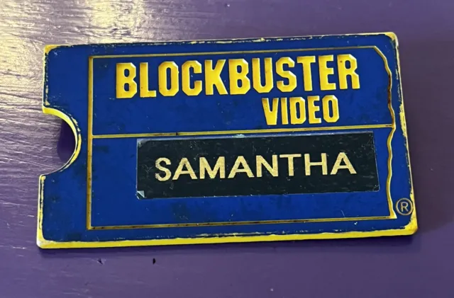 Vintage Blockbuster Video Blue Used Name Tag Video Store Employee Name Tag