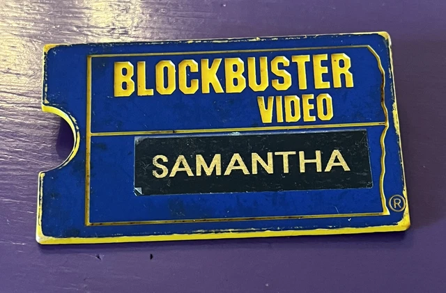 Vintage Blockbuster Video Blue Used Name Tag Video Store Employee Name Tag