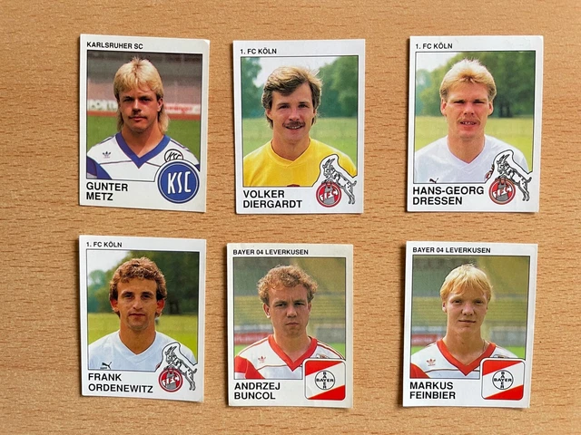 Panini Fussball Bundesliga 1990 - 6 Sammelbilder - Originale / keine Doppelten