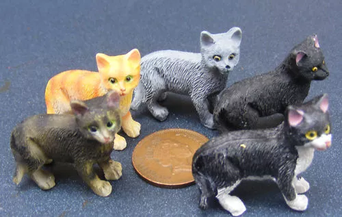Stehharz Katze Gartenkätzchen TierTumdee Maßstab 1:12 Puppenhaus Miniatur