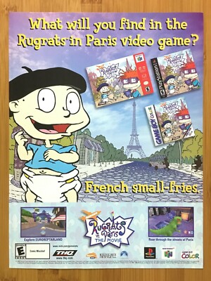 RUGRATS IN PARIS N64 PS1 GBC 2000 Vintage Print Ad/Poster Official ...