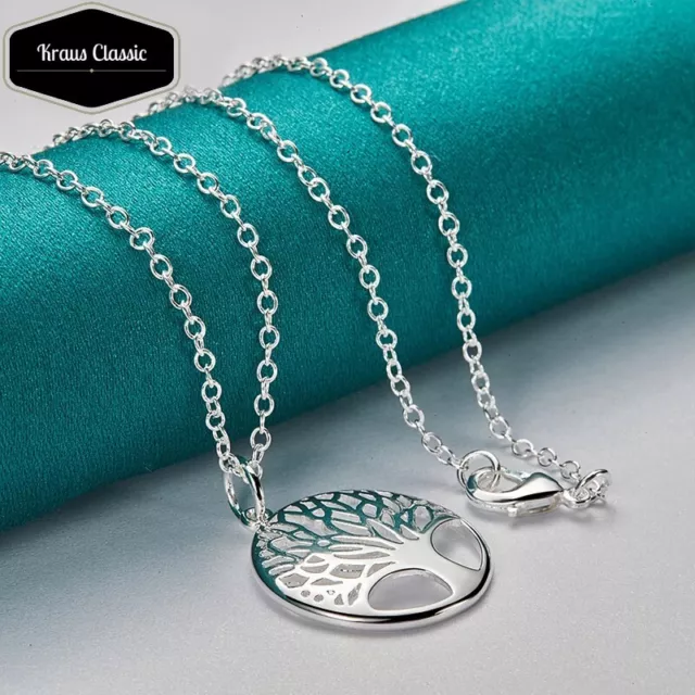 925 Sterling Silver Tree Of Life Necklace Pendant Chain Charm Jewelry Women 3