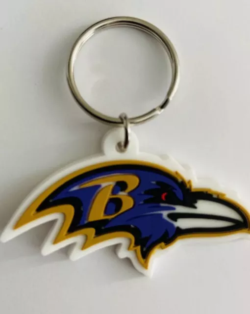 Baltimore Ravens Nfl Keychain Football Team Decal Logo Pvc Super Bowl Key Mvp