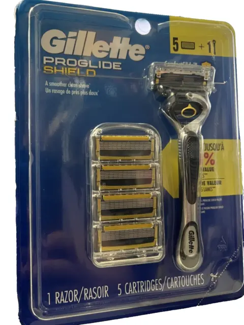 Gillette ProGlide Shield Men’s Razor  Handle 1 + Blade Cartridge 5 SEALED PACK