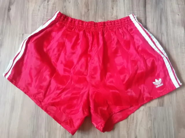 Vintage Adidas Shorts Glanz Football Soccer Mens Polyamid Red Size 8 Yugoslavia