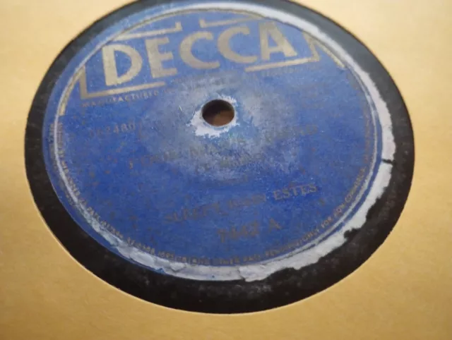 Rare Blues 78- Sleepy John Estes- Floating Bridge- DECCA 7442- V/V Rare Blues 78- Sleepy John Estes- Floating Bridge- DECCA 7442- V/V