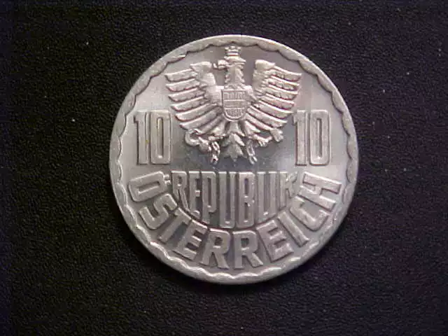 1964 Austria 10 Groschen Aluminum KM# 2878 - Choice BU Collector Coin!-d9068xqc