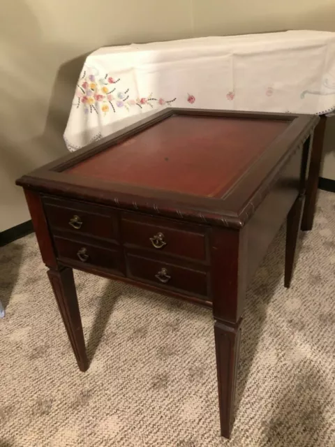 Vintage American Mahogany 1-Drawer Legged End Table or Night Stand